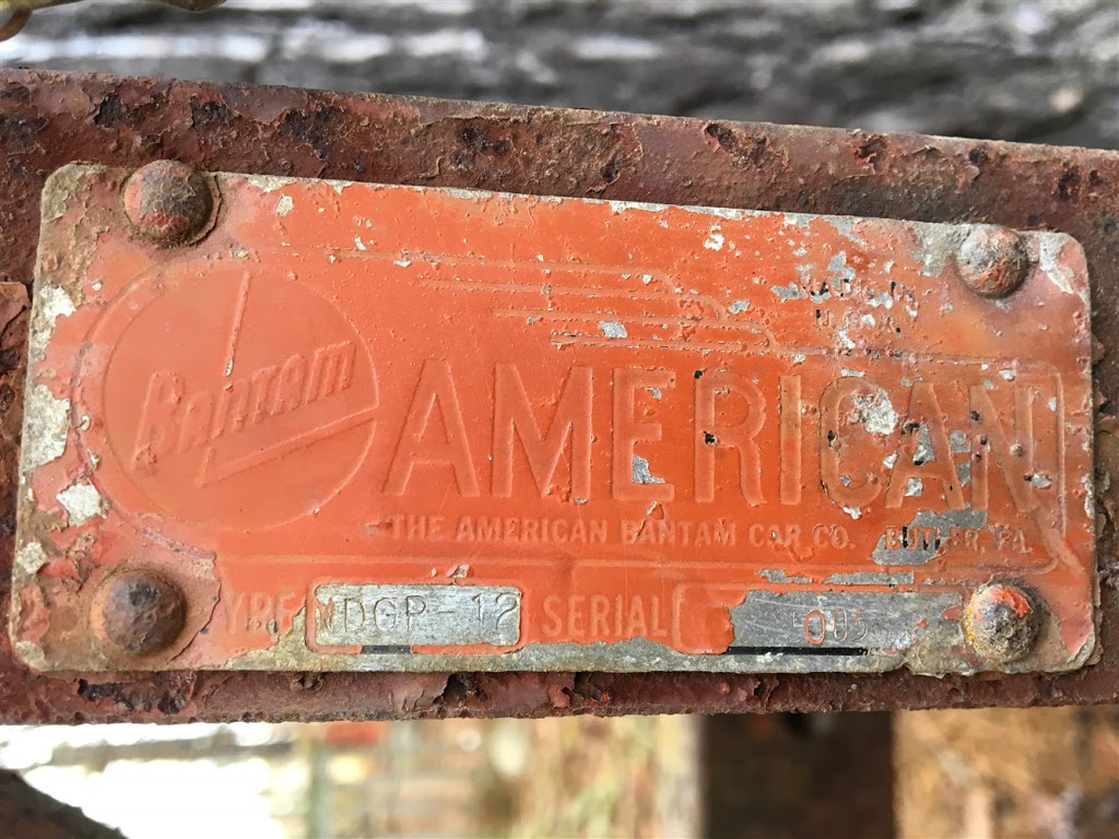 Painted American Bantam plow tag