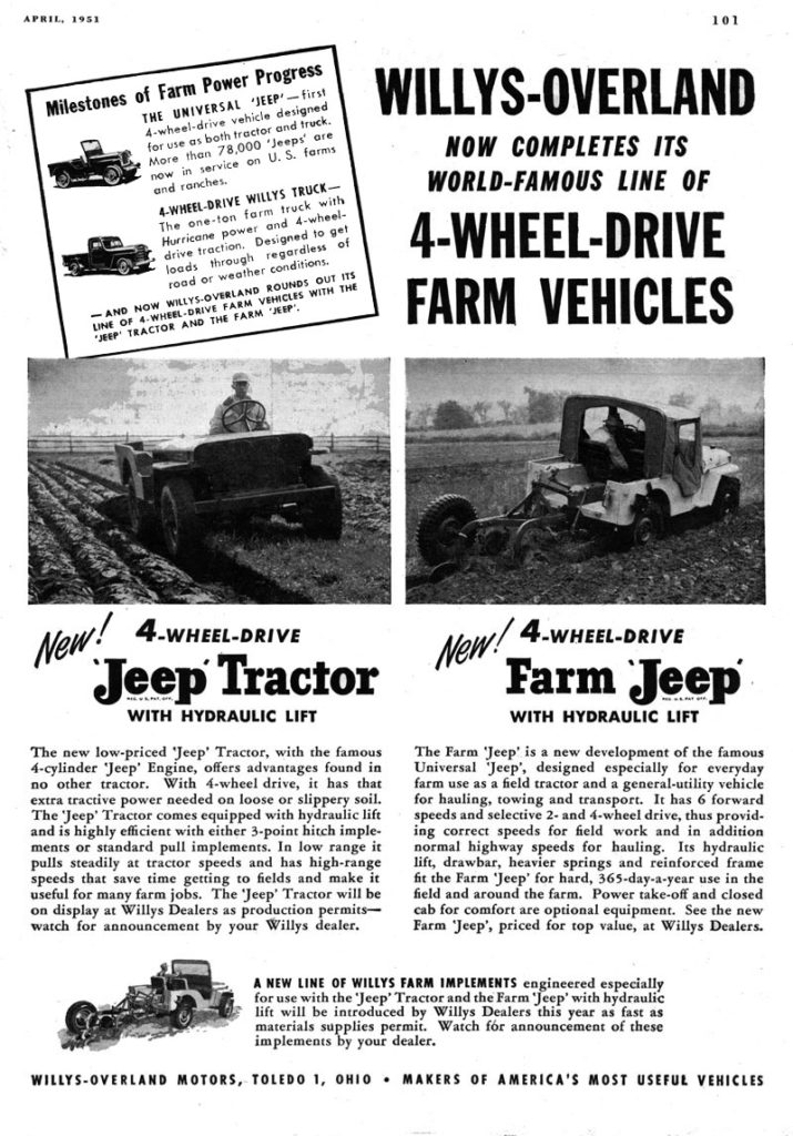 Jeep Tractor / Farm Jeep Ad