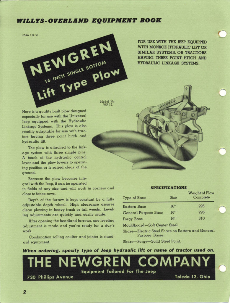 Newgren plow