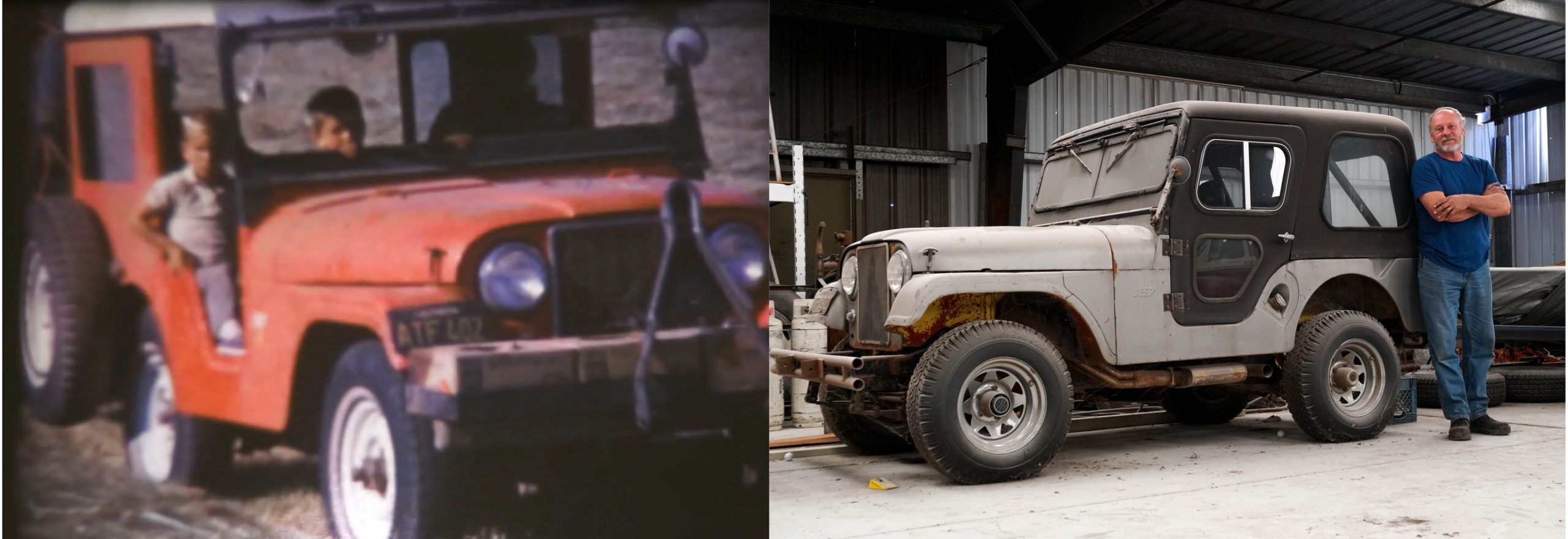 Picture of the same jeep taken almost 50 years apart