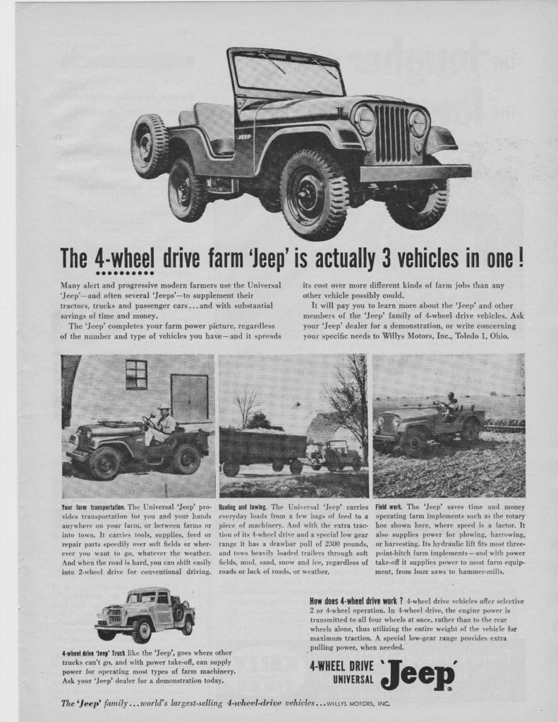 Jeep CJ5 farm ad