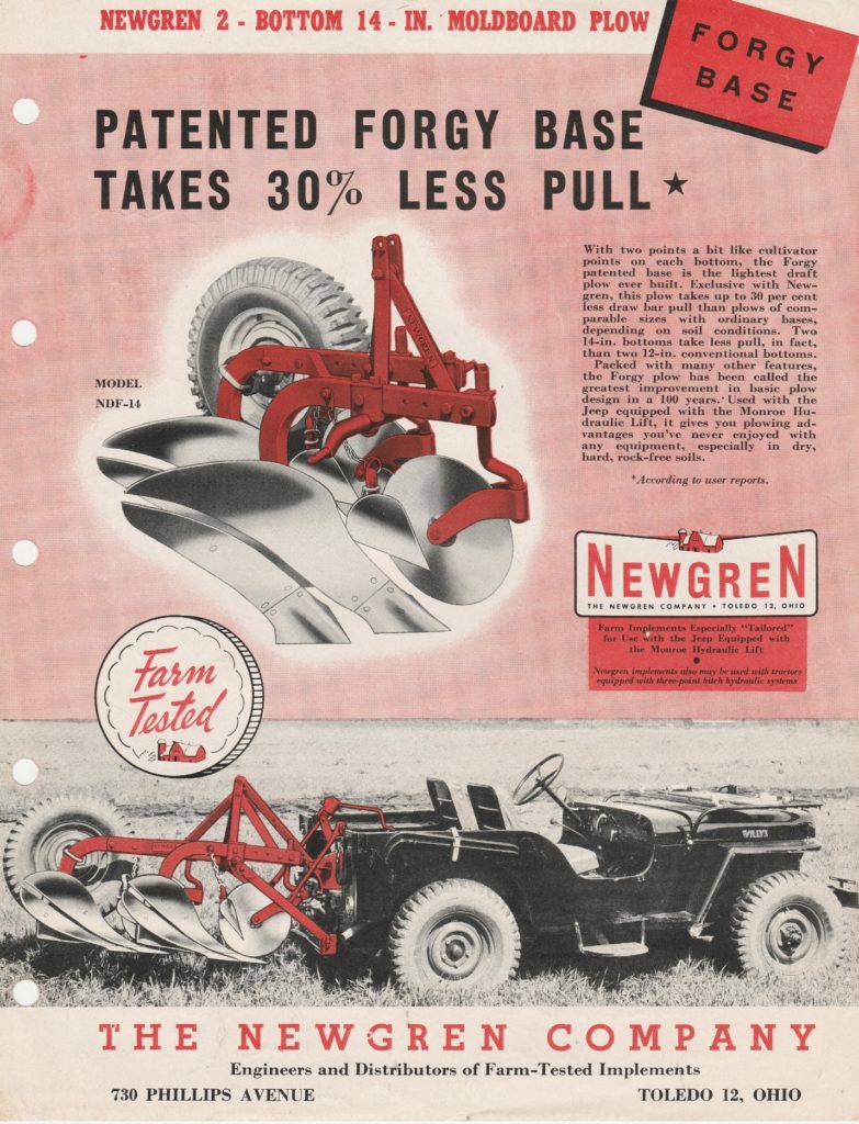 Newgren plow brochure